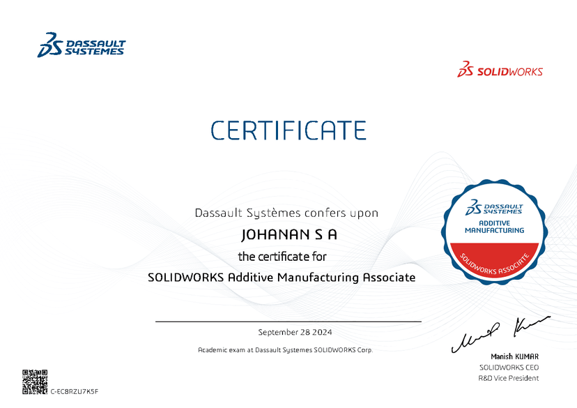 CSWA - Additive Manufacturing Associate